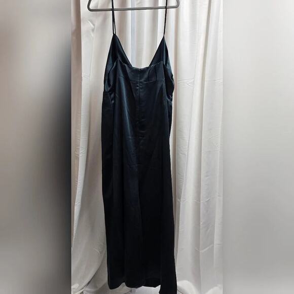 Dessy Group cowl necked wrap maxi dress w/ front slit in Evergreen NWT sz 22W - Picture 8 of 16